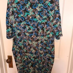 LuLaRoe Floral Tunic in Blue and Black